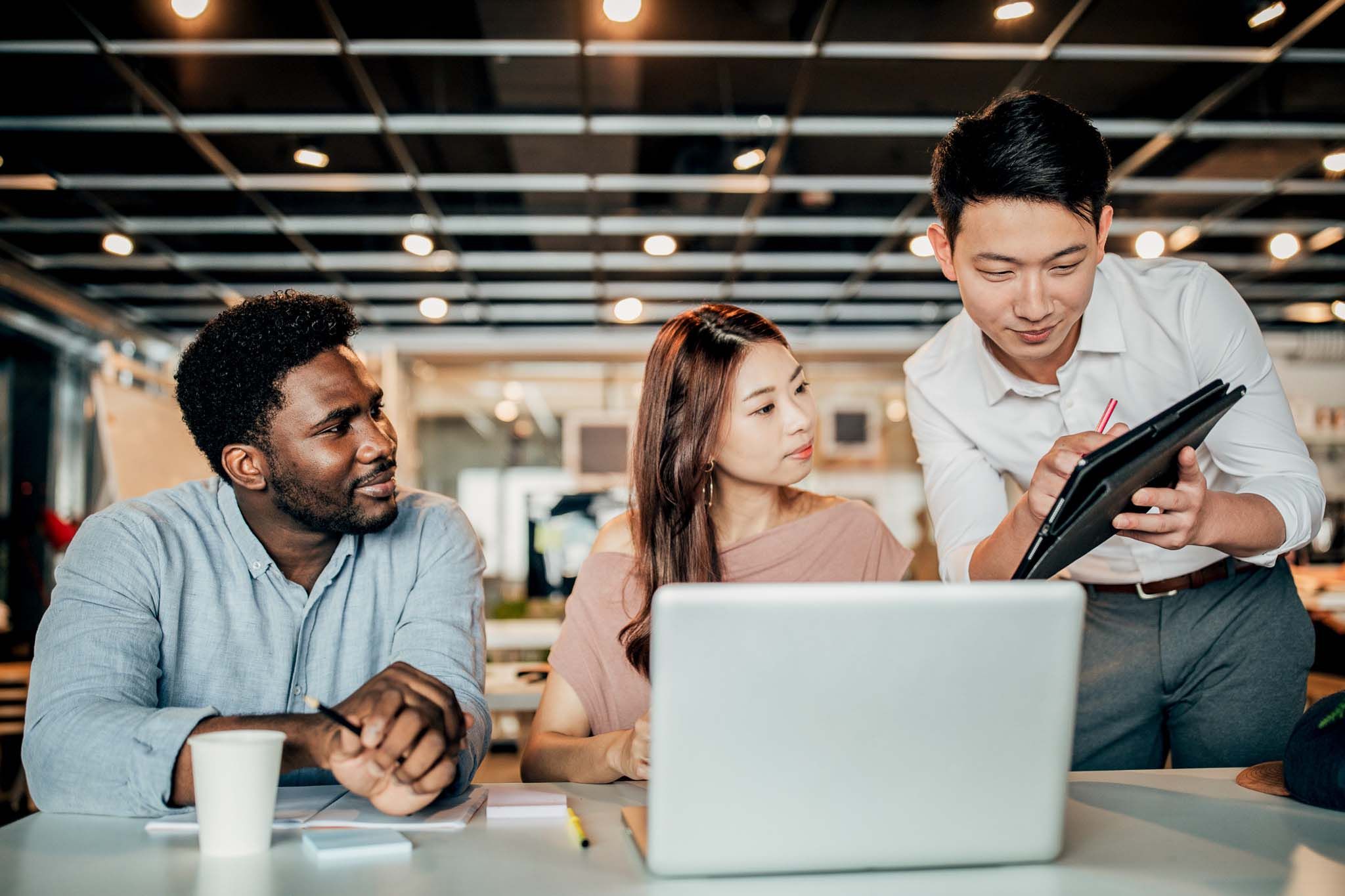 People working in modern office